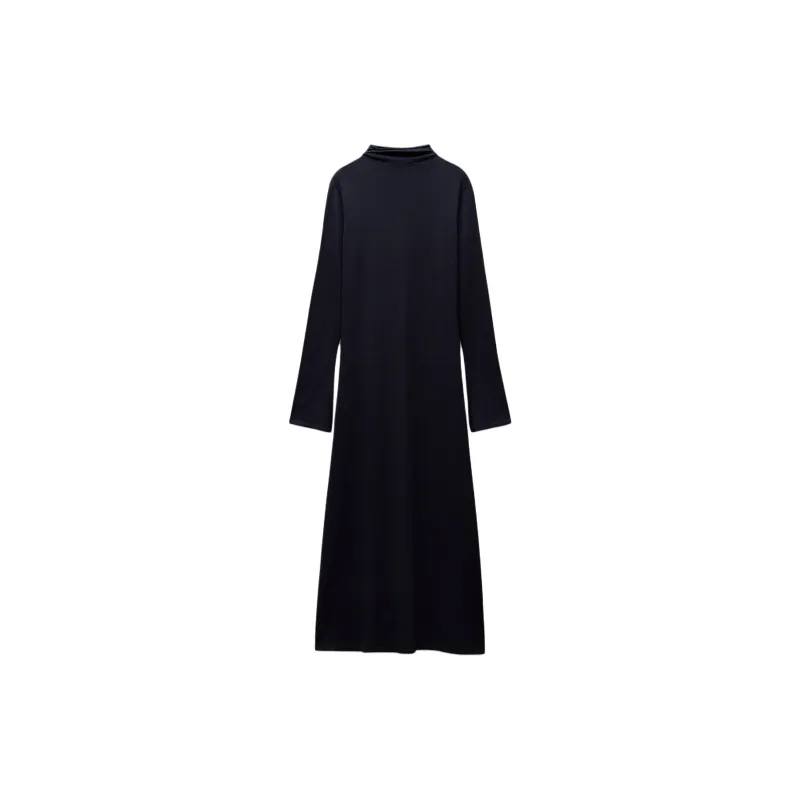 ZARA Long-Sleeved Dresses Women's Marine Blue-1