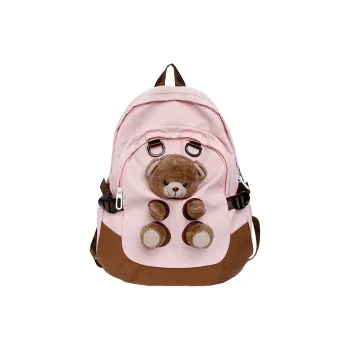 Kaka Tree Nylon Backpack Unisex Pink Brown/White Pink/Beige Blue