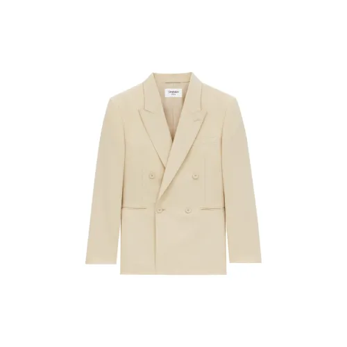 SAINT LAURENT Business Suits Coats Women's Beige