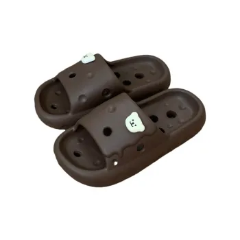 SHIGUDE Sandal Slippers Unisex, Black Brown