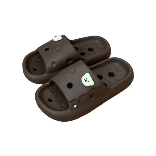 SHIGUDE Sandal Slippers Unisex, Black Brown