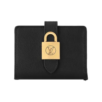LOUIS VUITTON Smooth Calf Leather Wallet Women's Black