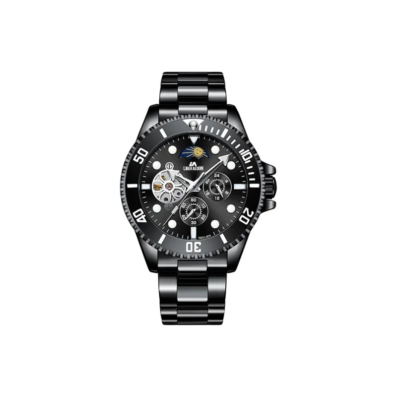LIBER AEDON Automatic Mechanical Movement White Dial Men's Watches-4
