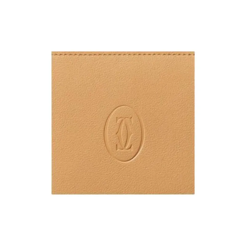 CARTIER Cow Leather Wallet Women's Tan-4