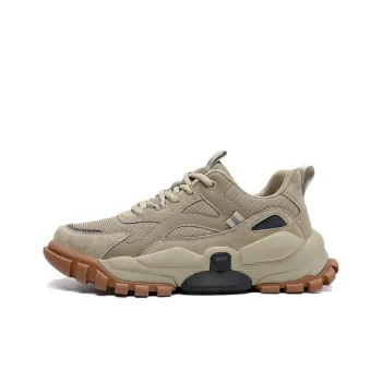 JEEP SPIRIT Anti Slip Wear Resistant Breathable Lightweight Height Increasing Low Top Outdoor Shoes Men's Sandstone