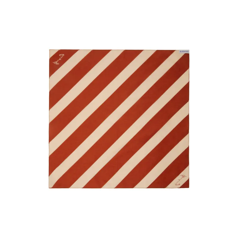Burberry Cotton Bali Yarn Silk Scarves Unisex Orange/Beige-1