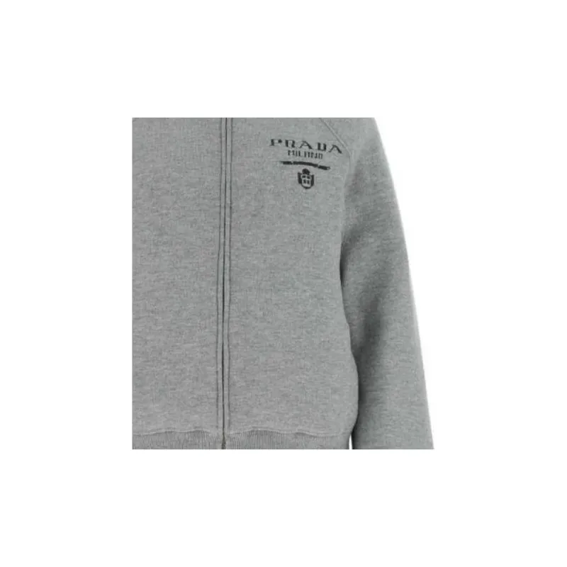 PRADA Logo Detailed Zip Up Jacket-4