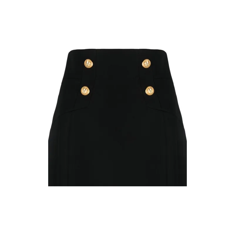 BALMAIN High waisted Wool Miniskirt-4