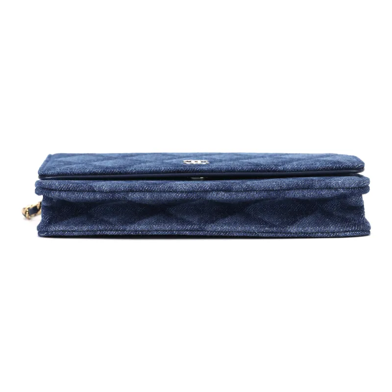 CHANEL Denim Metal Handbag, Shoulder Bag, Crossbody Bag Women's Dark Blue-3
