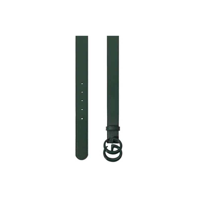 GUCCI Leather Belts Men's Green Width 3CM-5