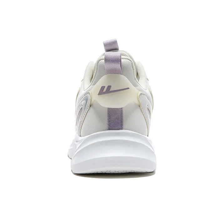 Warrior Anti Slip And Wear Resistant Rebound Low Top Casual Running Shoes Women's Beige Purple-2