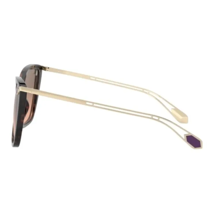 BVLGARI Plastic Irregular Shape Sunglasses Women's Gold-1