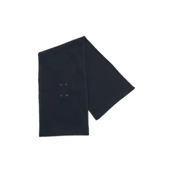 Maison Margiela Virgin Wool Knit Scarves Men's Marine Blue