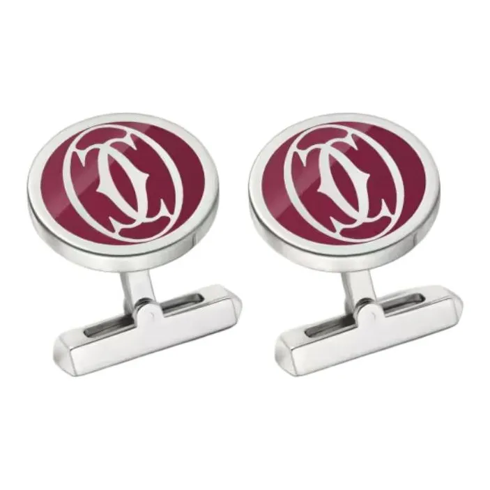 CARTIER Palladium-Plated Sterling Silver Cufflinks Men's Silver-1