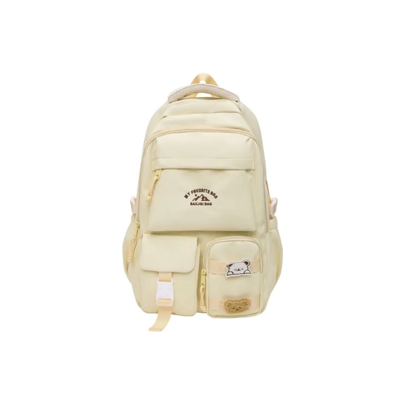 DCLOUD Nylon Backpack Unisex Black/White/Yellow/Red/Khaki/Blue-7