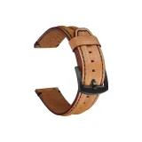 Textured Light Brown/Square Tail Double-Strap Genuine Leather Strap