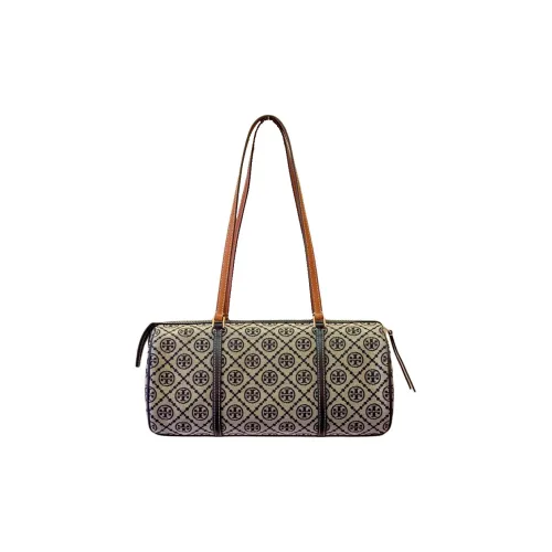 TORY BURCH T Monogram Jacquard Barrel Bag, Handbag, Shoulder Bag Women's Marine Blue