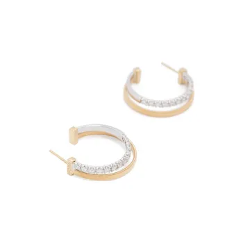 Marco Bicego 18K Yellow Gold Diamond Double hoop Earrings