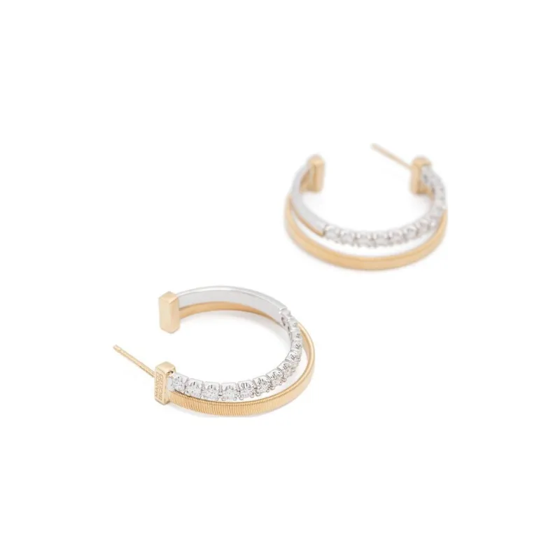 Marco Bicego 18K Yellow Gold Diamond Double hoop Earrings-0