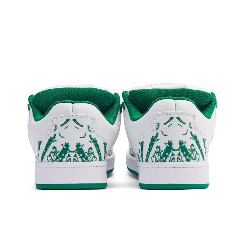 GLO BULL Skateboard Shoes Unisex Low Top White Green Graffiti-4