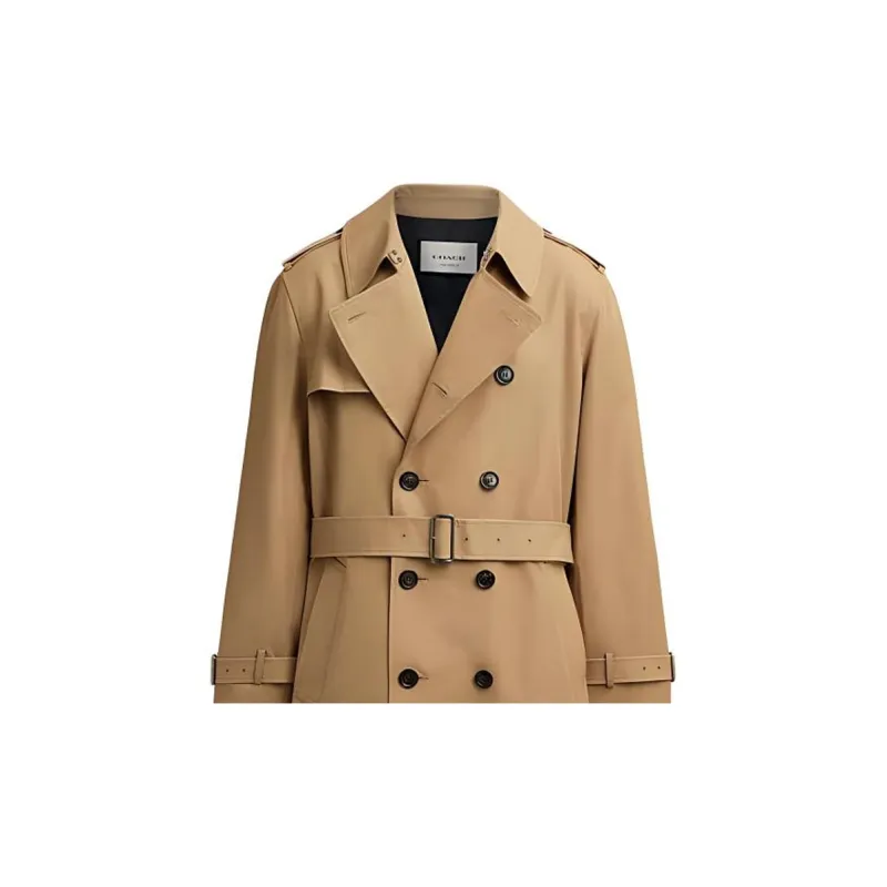 COACH FW24 Trench Coat Men's Khaki-4