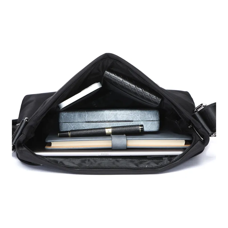 SEPTWOLVES Fabric Shoulder Bag Crossbody Bag Men's Black-2
