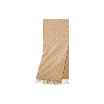TORY BURCH Cashmere Knit Scarves Unisex Camel