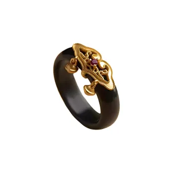 Andaozi Rings Black Jade Women's