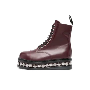Toga Pulla Ankle Boots 3cm Women's Burgundy