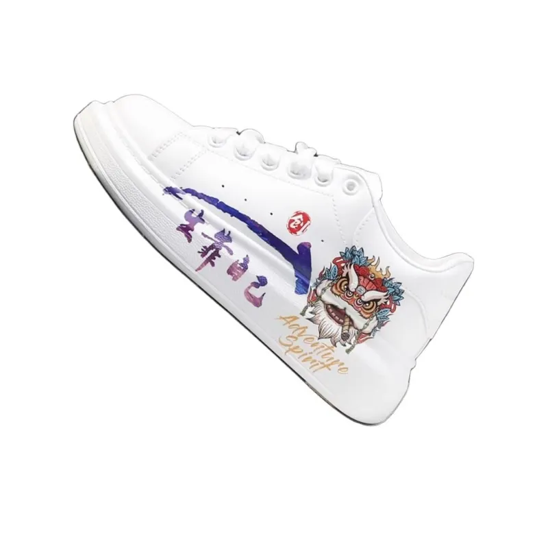 Locke Non slip Lightweight Low Top Skateboard Shoes Unisex White-1