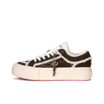 MATNUT Height Increasing Slip Resistant Low Top Skateboard Shoes Unisex Brown
