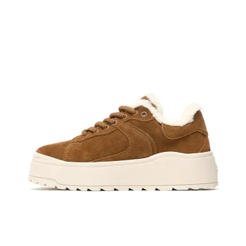 WANDER AROUND Warm Height Increasing Low Top Skateboard Shoes Women's Brown