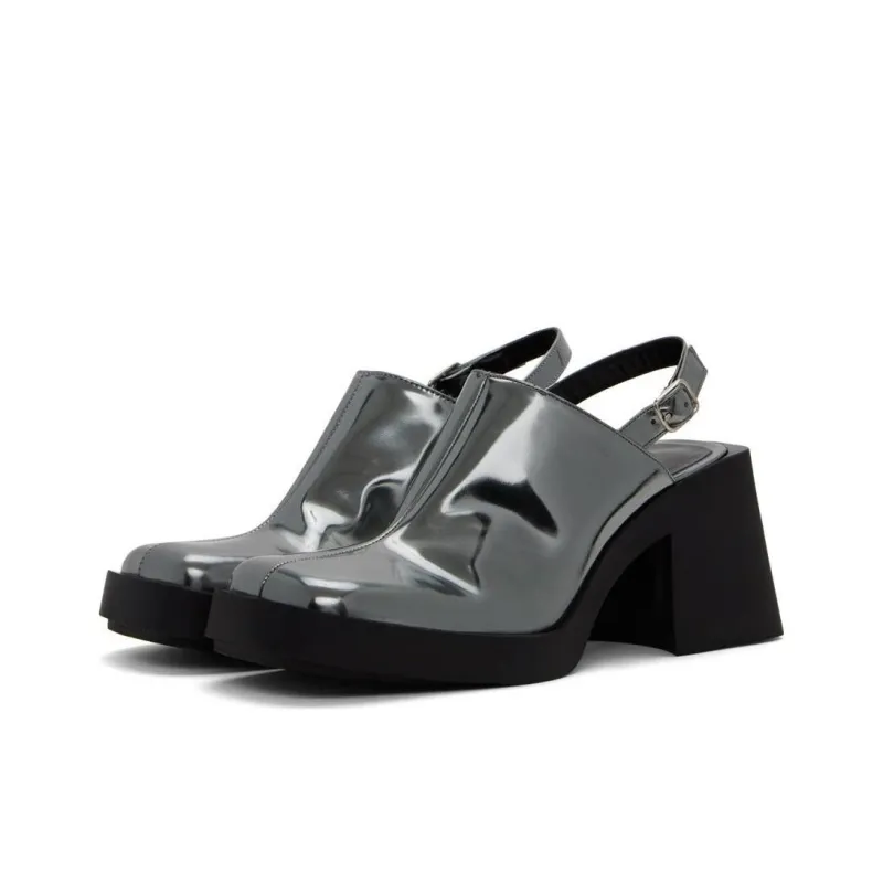 JUSTINE CLENQUET RAF Chunky Heel High Heels 8cm Women's Silver-2