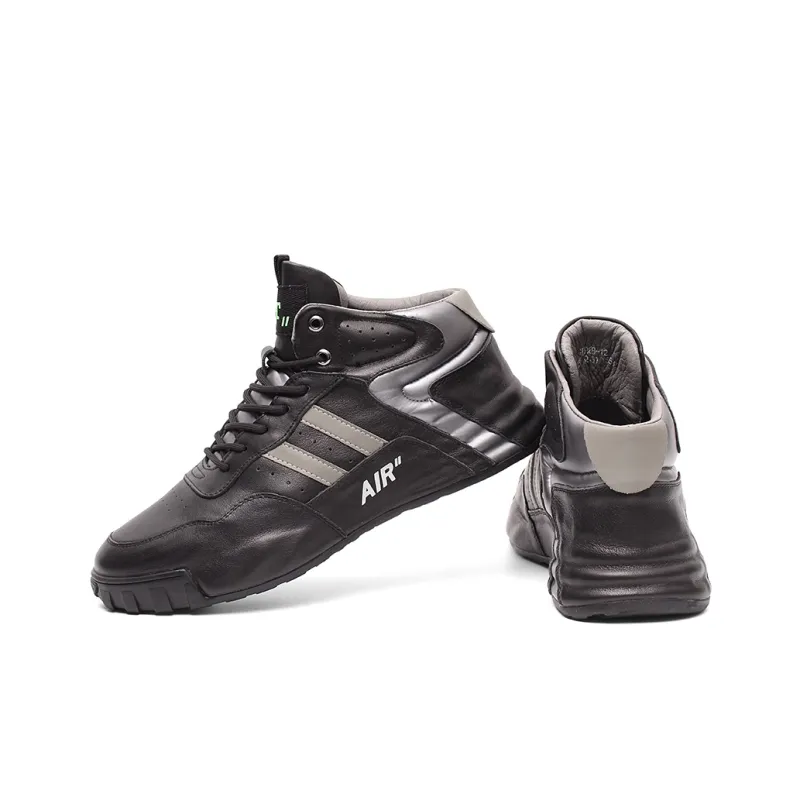 Daying Slip Resistant And Breathable High Top Casual Shoes Men's Black-3