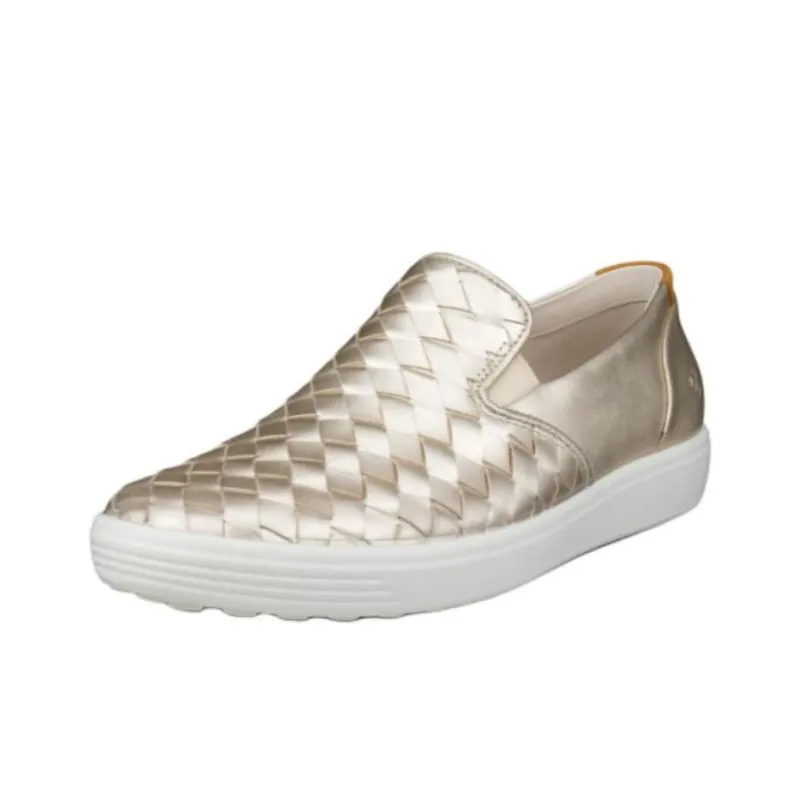 Ecco Soft 7 Casual Single Shoes Women's Gold-1