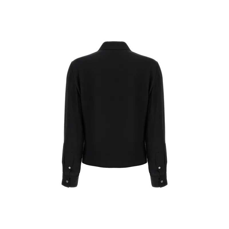 THEORY V Neck Draped Blouse-1