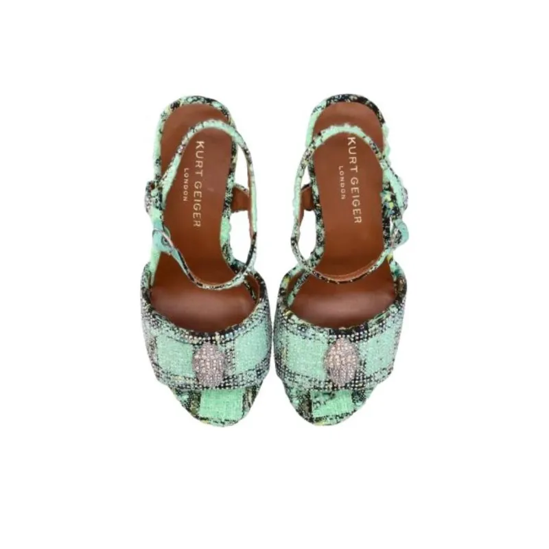 Kurt Geiger London Kensington One Strap Sandals 12.5cm Women's Green-4