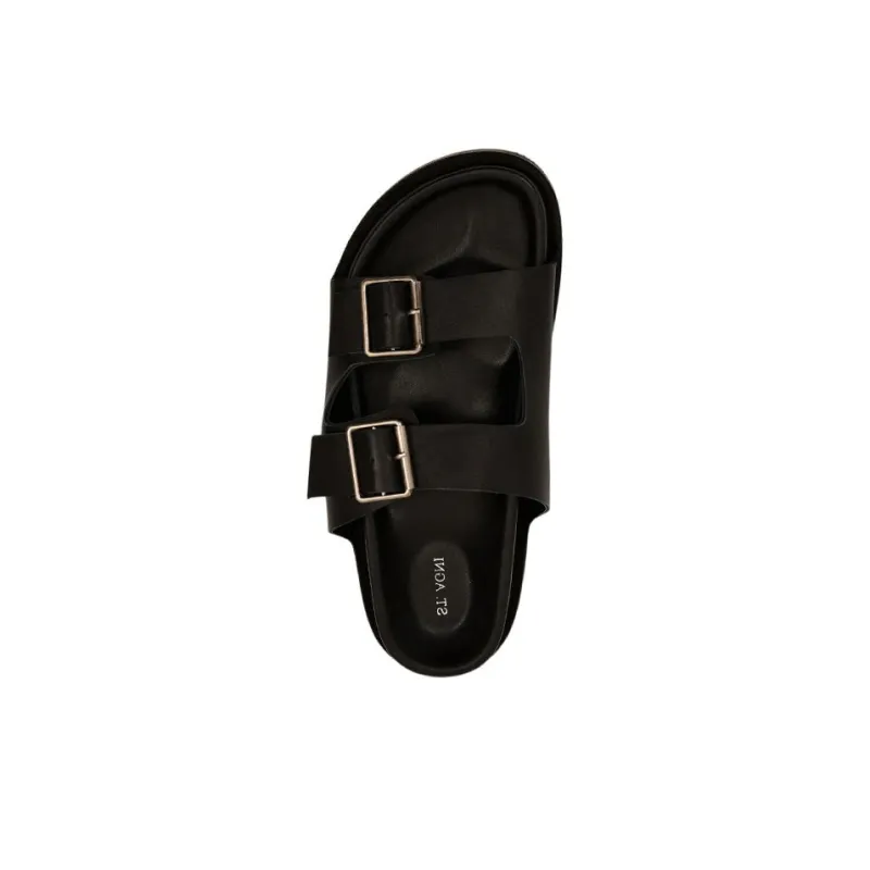 ST. AGNI Slide Slippers Women's Black-2