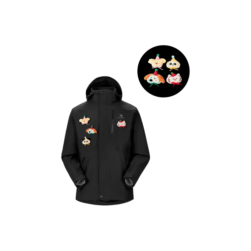 CAMEL All weather Waterproof, Thermal, And Windproof Windbreaker Jacket Unisex Black-2