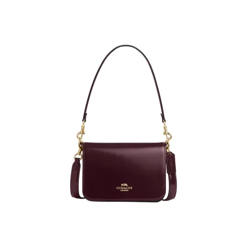 COACH Quinn Spazzart Leather Crossbody Bag, Shoulder Bag Small Size Women's Burgundy