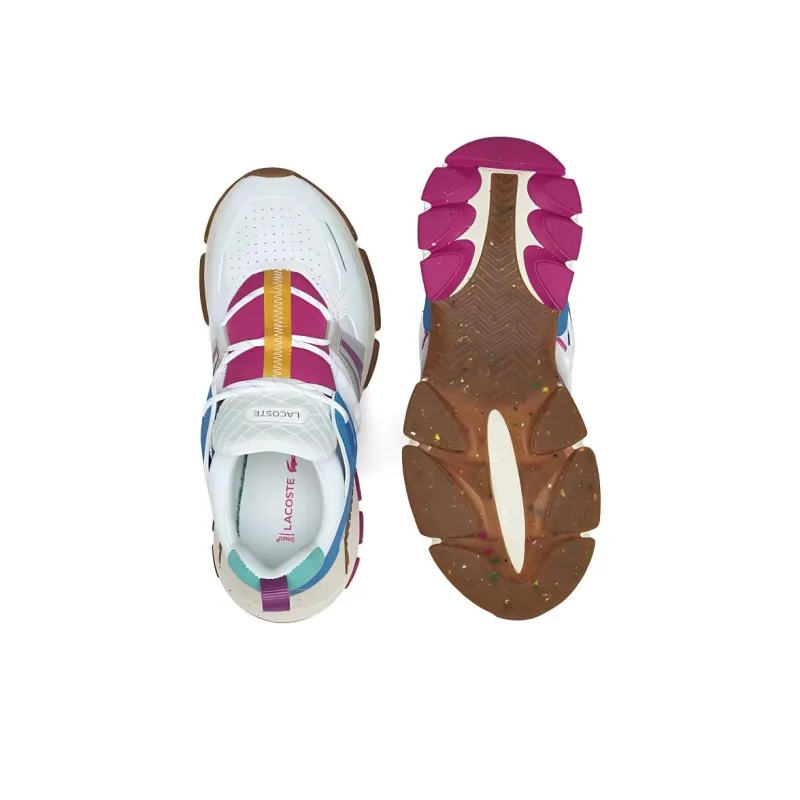 LACOSTE L003 Collection Anti Slip Wear Resistant Low Top Casual Shoes Women's White Blue Red-4