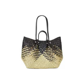 ALLSAINTS Straw One Shoulder Handbags Unisex Beige & Black