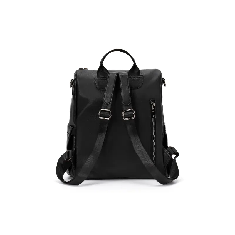 JEANSWEST Fabric Backpack Regular Women's Black/Brown-3