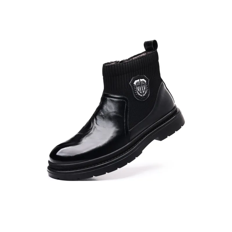 XIAOTOULANG Ankle Boots Men Black/Brown-8