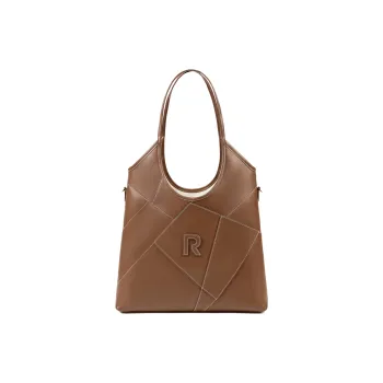 ROSA HERMOSO Cow Leather Shoulder Bag Crossbody Bag Handbags Large Size Women's Caramel Brown/Bright Black