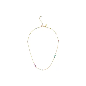 COACH Brass Plated Necklaces Women's Gold/Multicolor