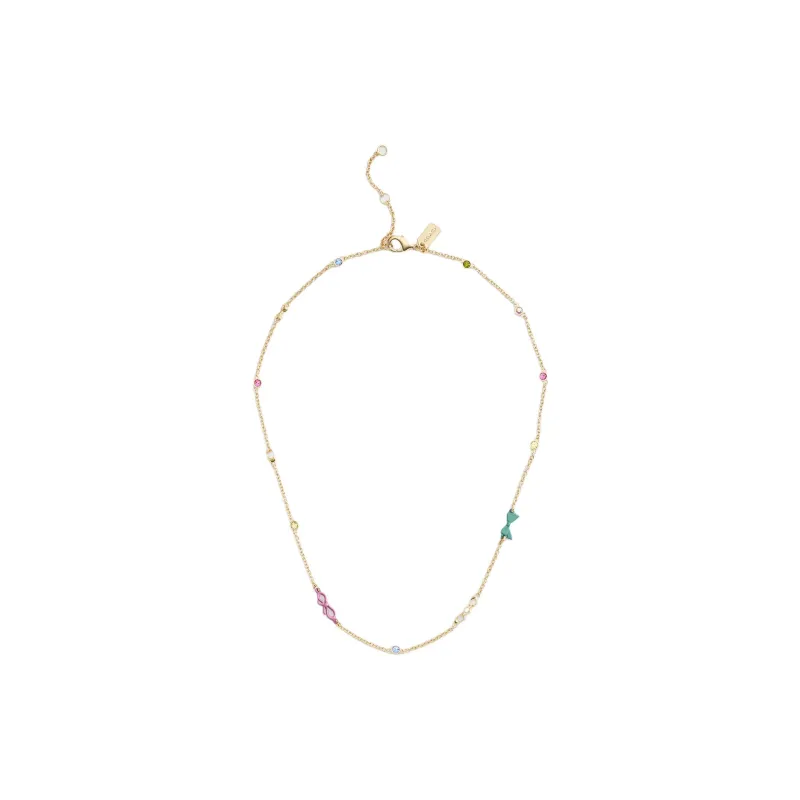 COACH Brass Plated Necklaces Women's Gold/Multicolor-0