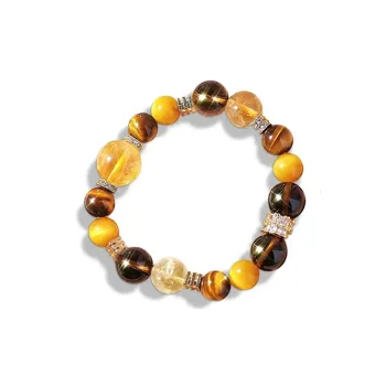 ZOKS Tiger's Eye Stone Jade Bracelets Unisex