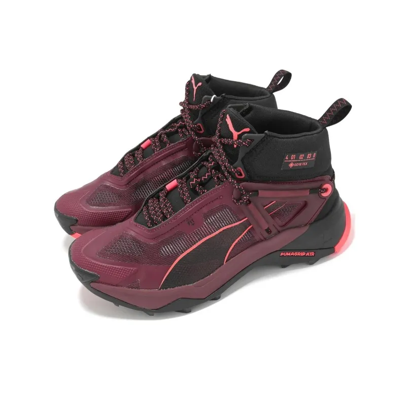 PUMA Explore Nitro Anti-Slip Wear-Resistant Waterproof And Breathable High-Top Outdoor Shoes Women's Red Black-2