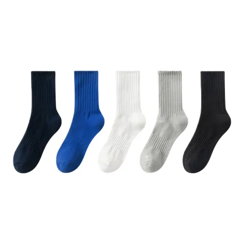 Cotton Gene Mid Calf Socks Men's 5 Pack